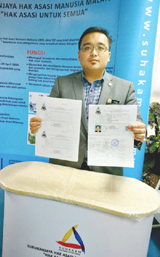 Temporary Identification  Receipt: Suhakam calls  for permanent solution