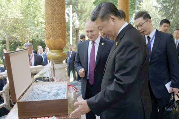 Good gifts: Putin presents Xi with birthday ice cream