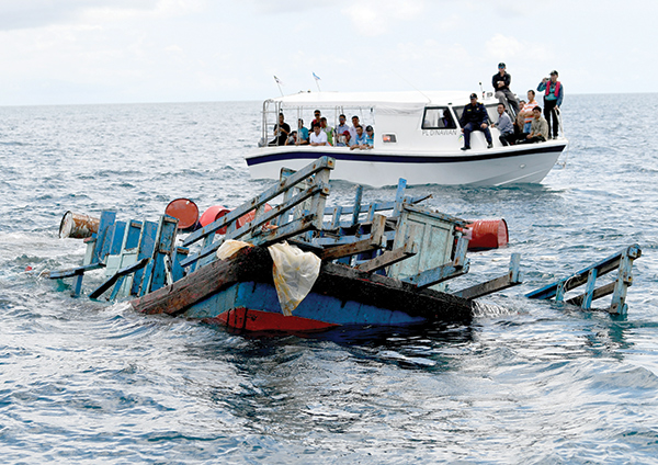 Seized fishing boat sunk as artificial reef