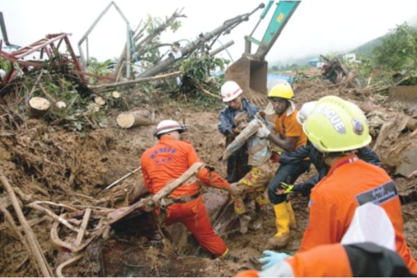 Myanmar landslide kills 22, many more missing