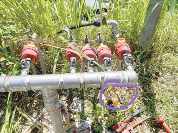 Water Dept dismantles  illegal pipe connection  in KK