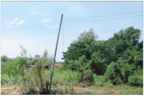 Check on leaning SESB pole in Manggatal