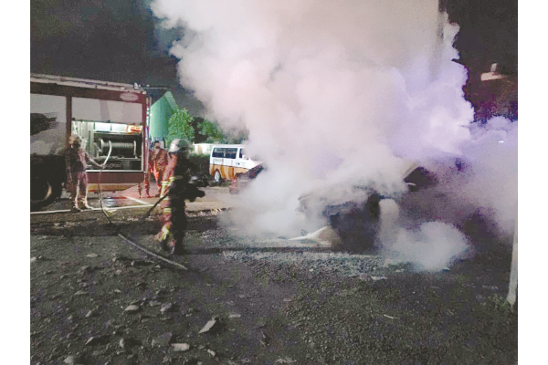 Car fire in Tawau