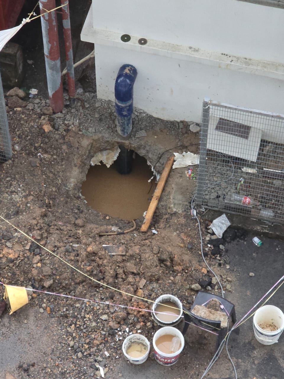 The leaking six-inch pipe was located about six-feet underground.