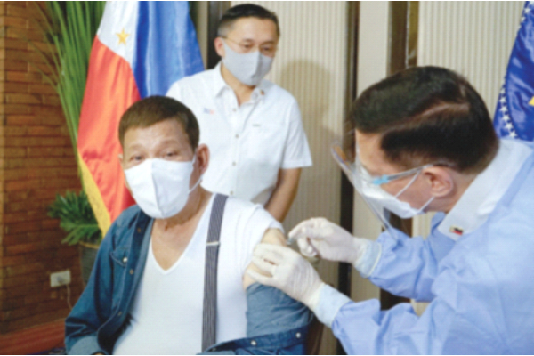 Duterte given Sinopharm jab