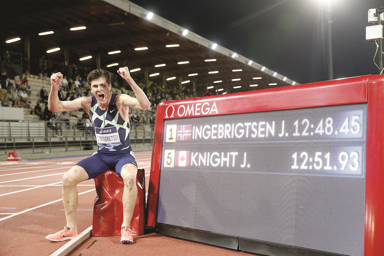 Ingebrigtsen storms to surprise 5,000m win