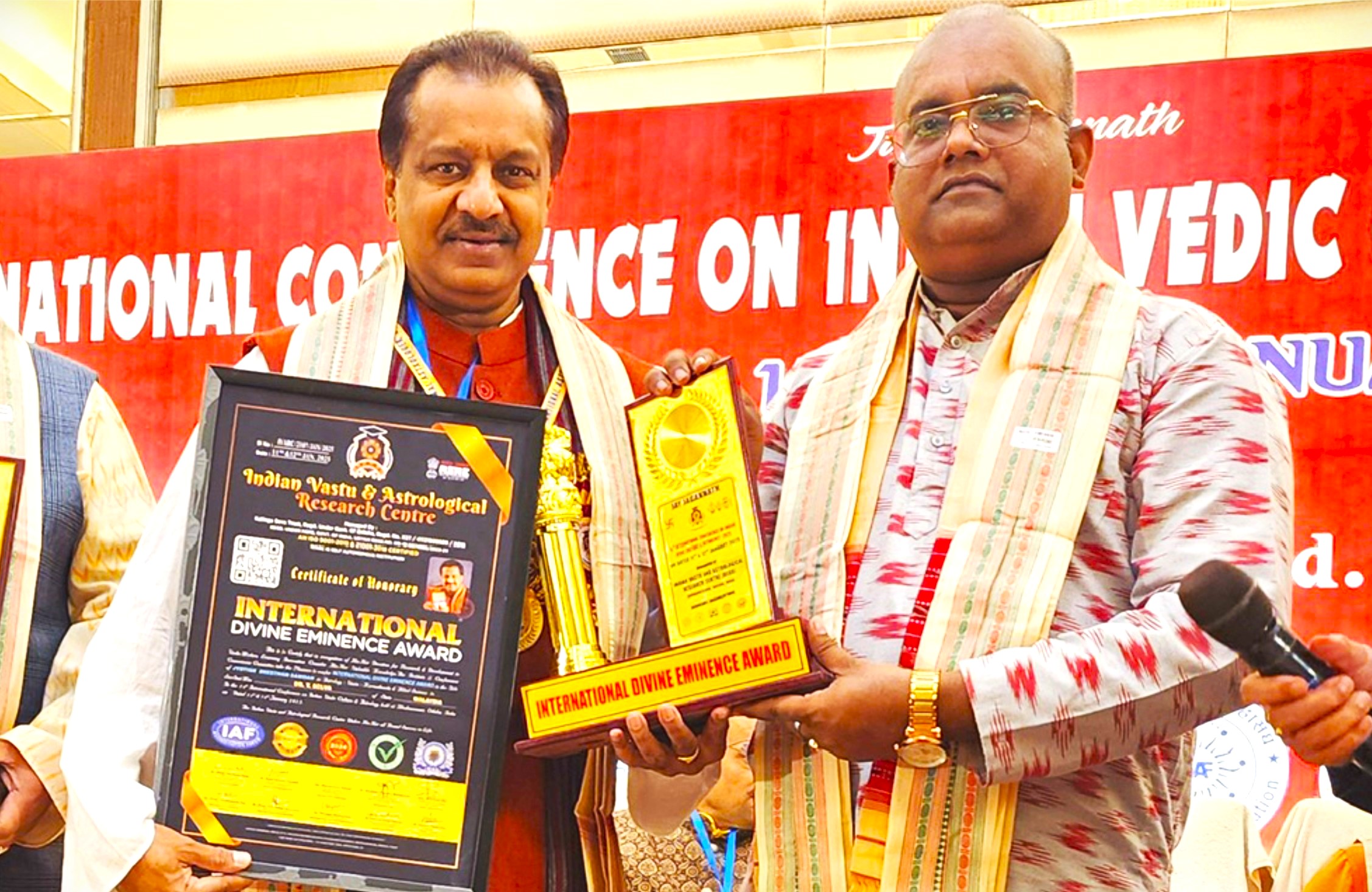 Columnist honoured for championing Vedic sciences