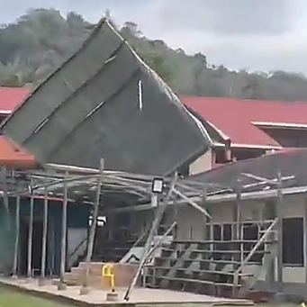 Strong winds blow off pavilion roof at Kiulu school