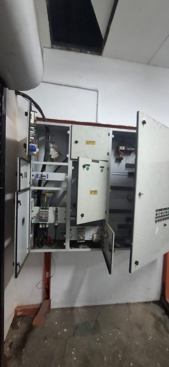 The wires inside this control panel and the cable leading to this housing were removed.