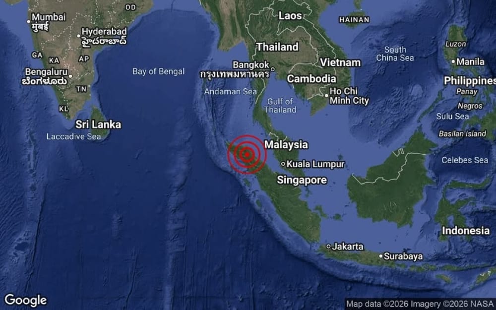Magnitude 5.7 quake strikes northern Sumatra