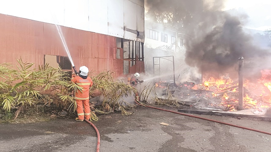 Storage razed, homestay partly destroyed