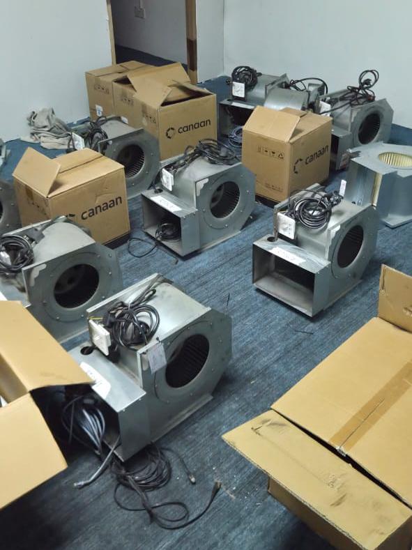 Nine bitcoin mining machines seized in a raid