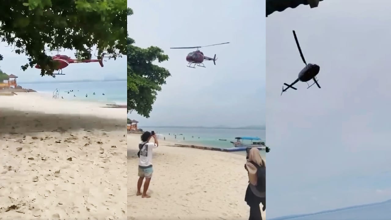 Low-flying helicopter stirs outrage on beach